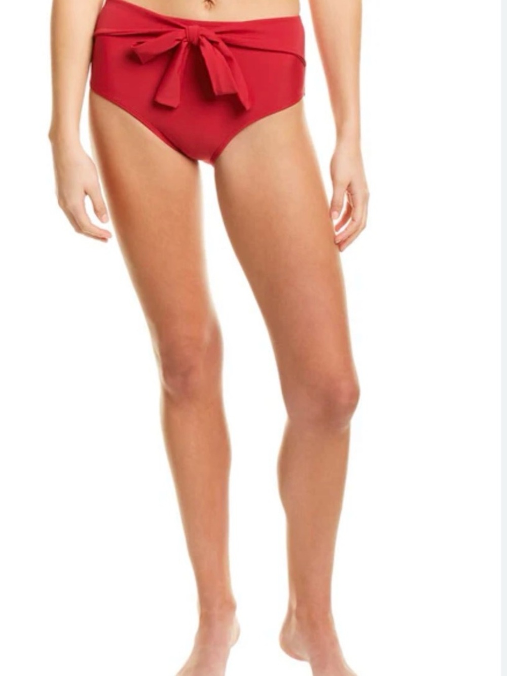 Andrea Iyamah Red High-Waist Bikini Bottom with Front Tie Sz S